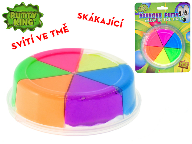 Professor Slime skákajúca hmota farebná svietiaca v tme 6ks