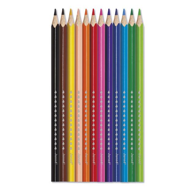 Janod Colorino Akvarelové farebné pastelky a štetec 12 farieb