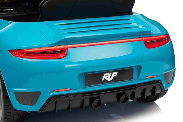 Elektrické autíčko RUF GT 12V, modré, Otváracie dvere, 2.4 GHz diaľkové ovládanie, LED sve