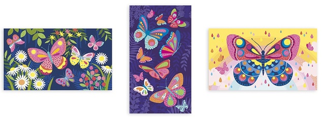 Janod Atelier Set Midi Nisip colorat cu sclipici Fluturi de la 6 ani