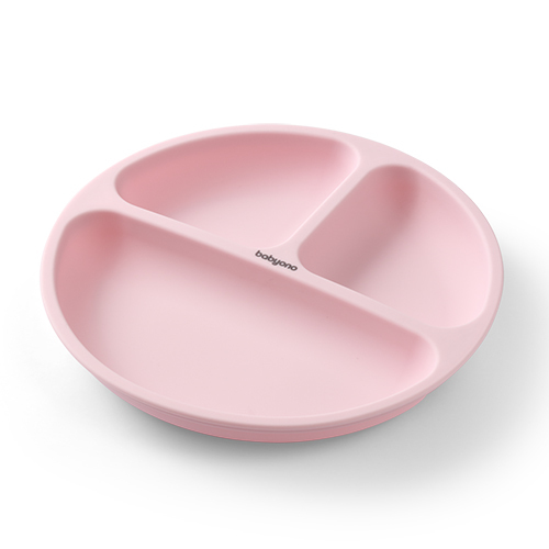 BABYONO Silikonschale mit Saugnapf - Rosa 6m+