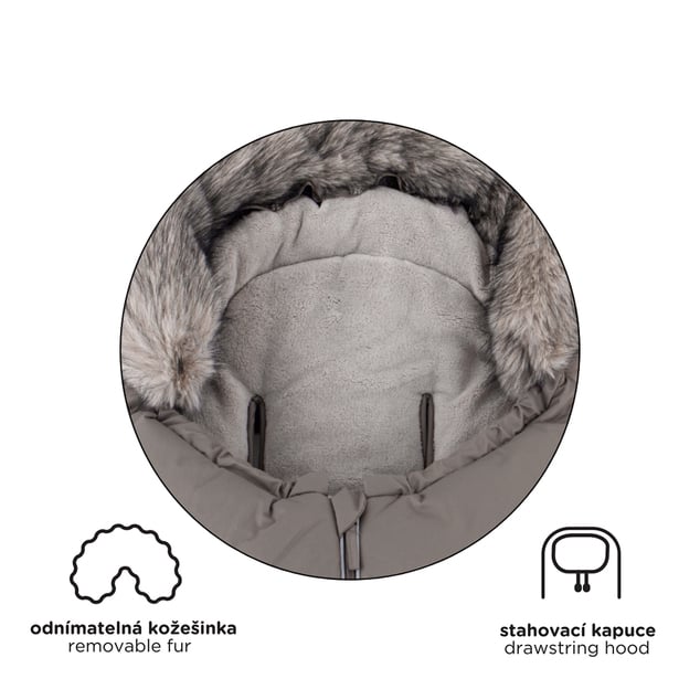 PETITE&amp;MARS Ensemble de sac d'hiver Arctic 4 en 1 + gants pour poussette Fjora Old Rose