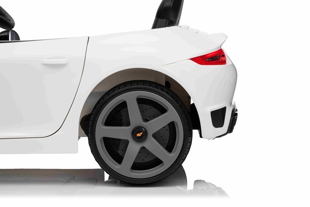Elektrické autíčko RUF GT 12V, biele, Otváracie dvere, 2.4 GHz diaľkové ovládanie, LED sve