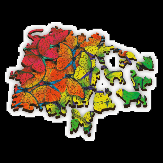 Trefl Holzpuzzle 501 - Regenbogen-Schmetterlinge