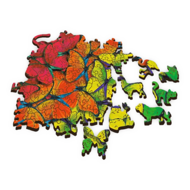 Trefl Drevené puzzle 501 - Dúhové motýle
