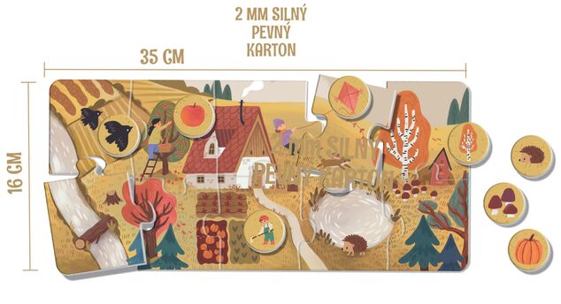 KukiKuk 80063 - Veľké Puzzle loto Ročné obdobia