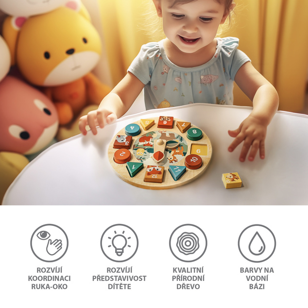 Drevené aktivity hodiny, Wood