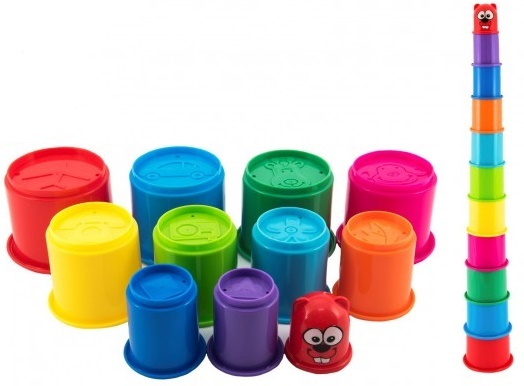 Kubus pyramída skladačka guľatá plast 11ks