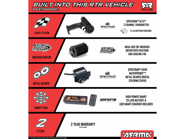 Arrma Mojave Grom 1:18 4WD RTR Rojo
