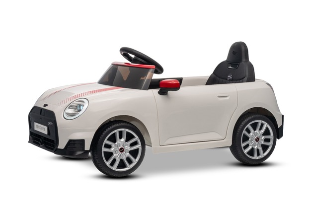 Elektrické autíčko BMW Mini Cooper 12V, biele, USB Vstup s Bluetooth pripojením na MP3 Pre