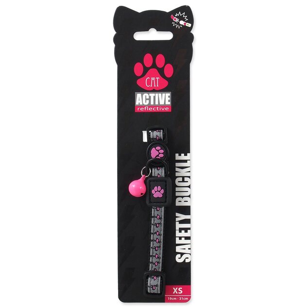 Obojok Active Cat Reflective XS ružový 1x19-31cm
