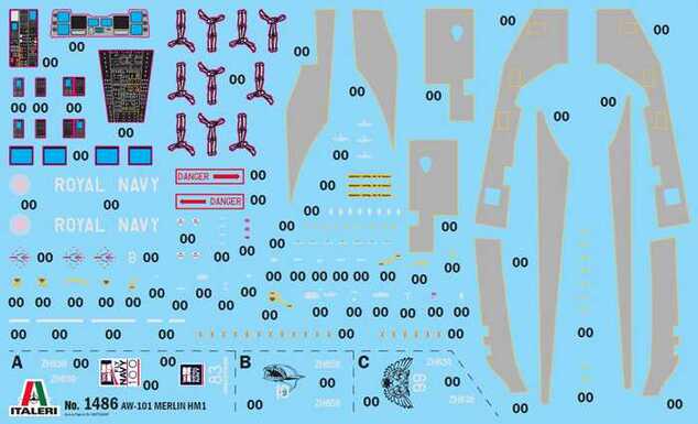 Model Kit vrtulník 1486 - AW-101 Merlin HM.1 (1:72)