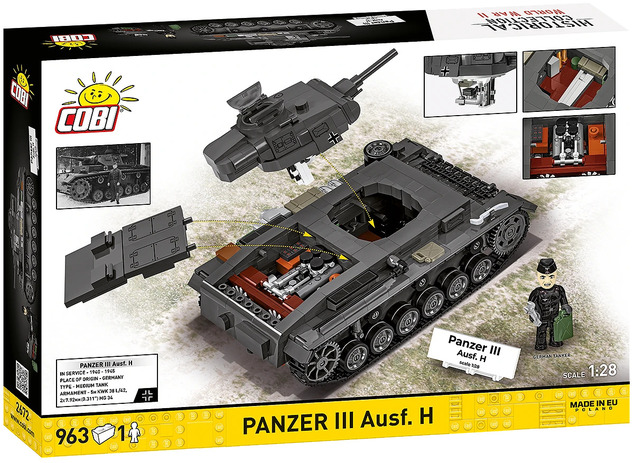 Cobi II WW Panzer III Ausf. H 1:28, 958 k, 1 f