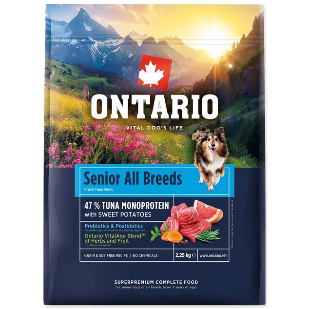 Ontario Senior All Breeds Monoprotein Туна и Сладки картофи 2,25 кг
