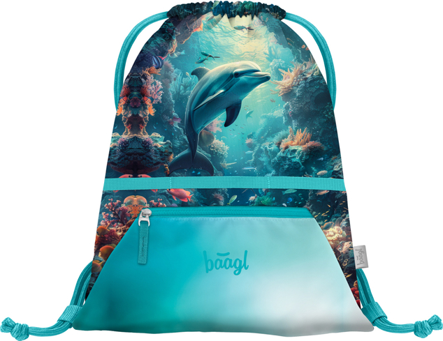 BAAGL SET 5 Zippy Delfin: ghiozdan, penar, sac, sort, portofel