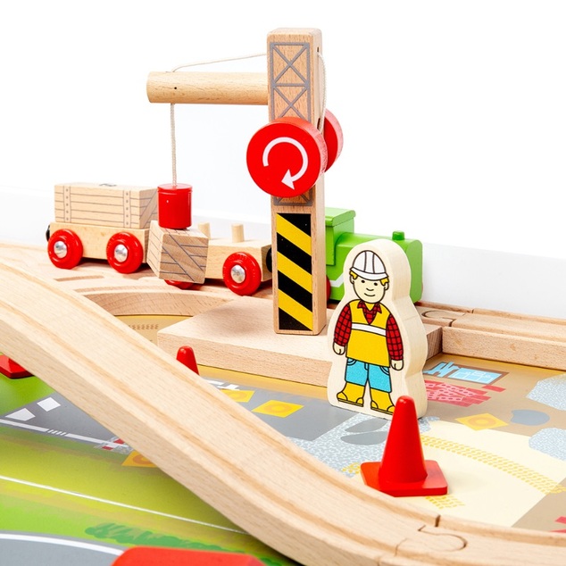 Bigjigs Rail Tren de lemn și masă