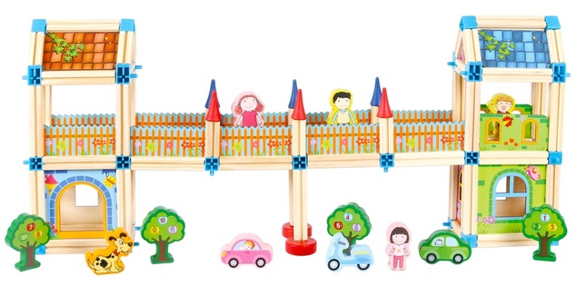 2Kids Toys Drevená stavebnica Zámok farebný
