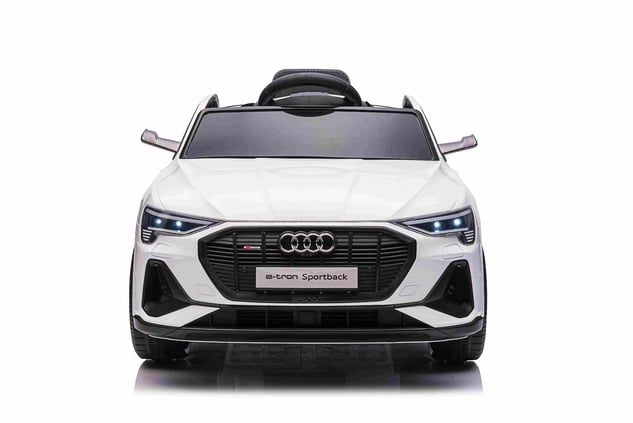 Elektrické autíčko Audi E-tron Sportback 12V, biele, široké jednomiestne sedadlo