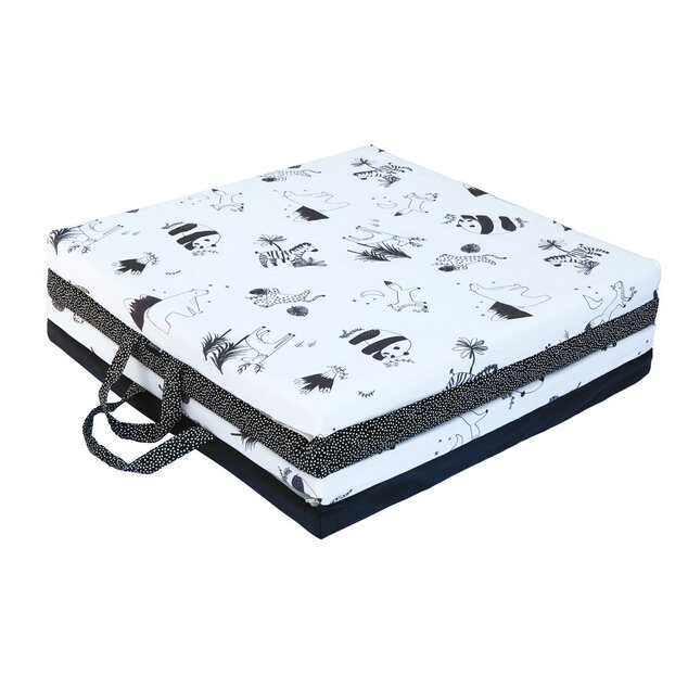 Tappetino da gioco pieghevole imbottito per bambini 3 in 1, Black&amp;White