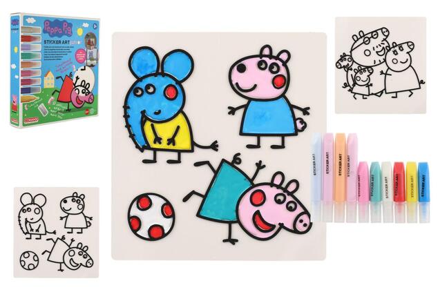 Adesivi per finestre e libri da colorare Peppa Pig con colori 25x26,5x5cm