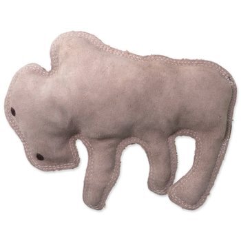 Dog Fantasy Dura-fused Bison Quietschspielzeug, Leder und Jute 28cm