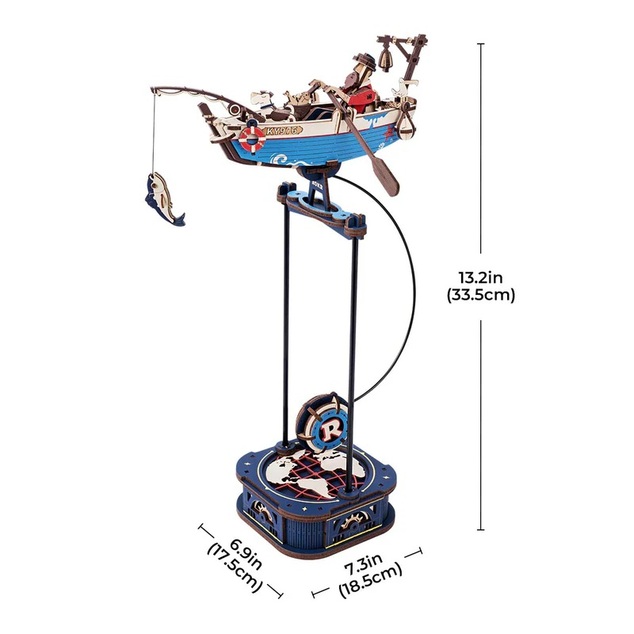 RoboTime 3D mechanická skladačka Rybárska loď s kyvadlom