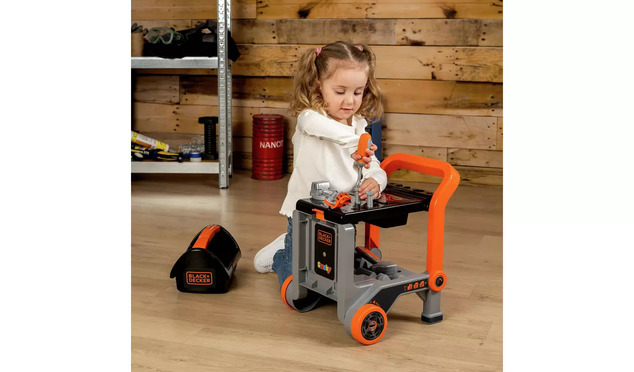 Smoby B&amp;D Dielenský vozík s boxom na náradie