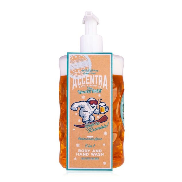 ACCENTRA 2in1 Shampoo/Gel doccia Men's Collection Winter shaker effetto birra Legno di cedro