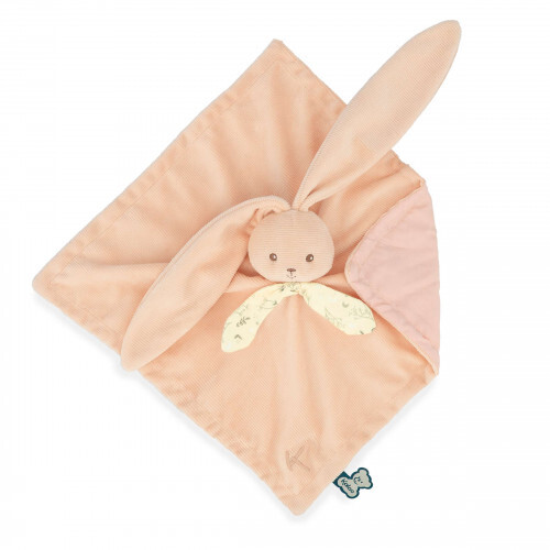 Kaloo Lapinoo Plyšový mojkáčik pre bábätko Zajačik s dlhými ušami broskyňový 30 cm