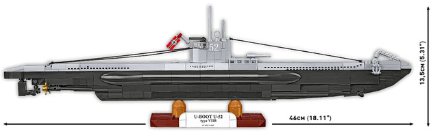 Cobi 4852 World War II Nemecká ponorka VIIB (U-Boat U-52), 1:144, 470 k