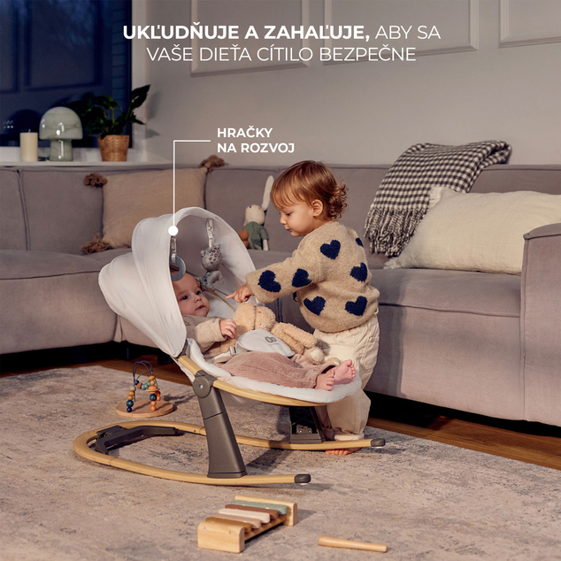KINDERKRAFT Hamaca Elsu Grey, hasta 9kg