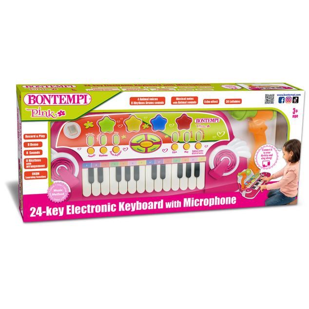 Bontempi Elektronický klavír ružovo-zelený