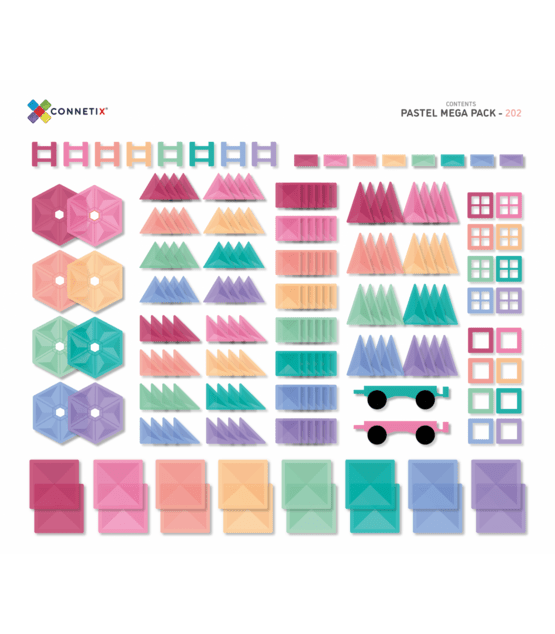 CONNETIX® Pastel Mega Pack magnetická stavebnica 202 ks