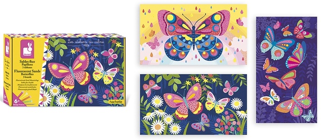 Janod Atelier Set Midi Nisip colorat cu sclipici Fluturi de la 6 ani