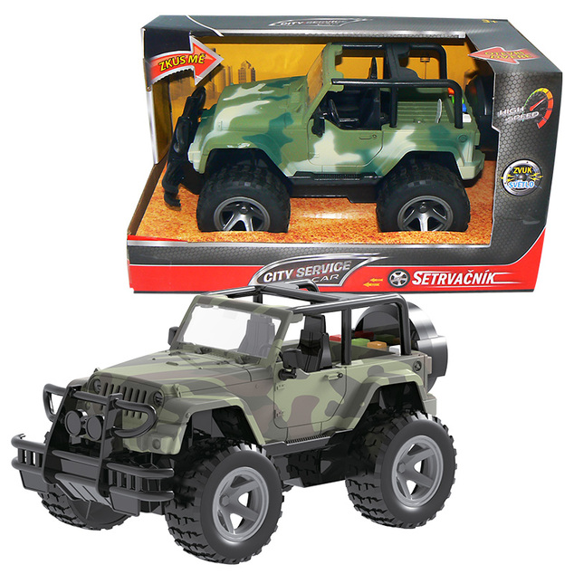 CITY SERVICE CAR - Vojenský Jeep s maskovaním 1:16