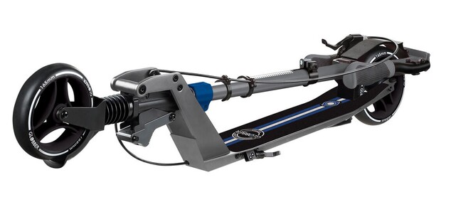 Globber Kolobežka One K 165 Deluxe Black Blue s prednym tlmičom a brzdou, nosnosť 100kg