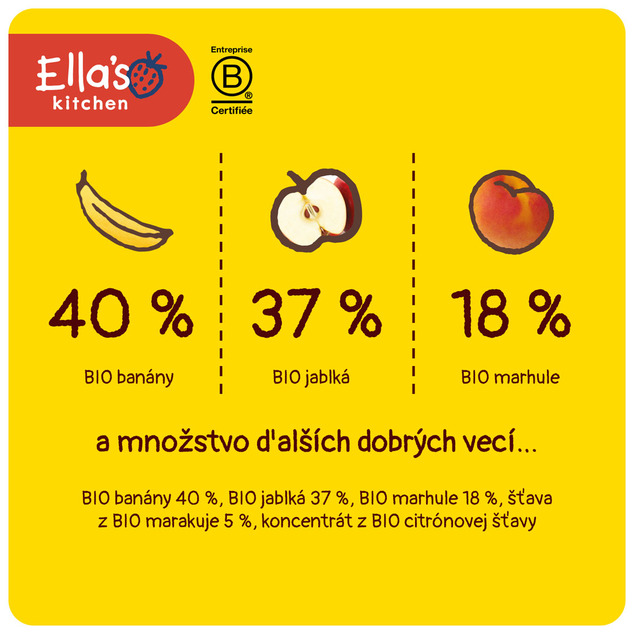 Ella's Kitchen BIO YELLOW ONE Ovocné pyré s banánom (90 g)