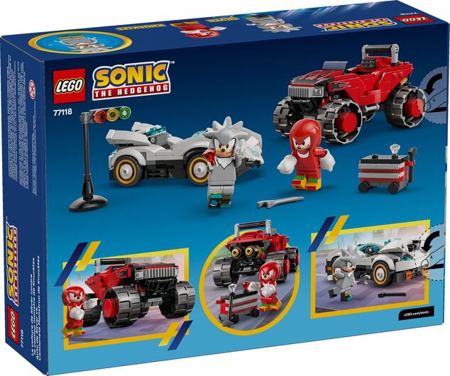LEGO® Sonic The Hedgehog™ 77118 Silver a jeho auto vs. Knuckles a jeho monster truck