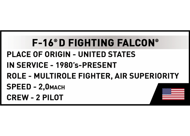 Cobi Forțele Armate F-16®D Fighting Falcon (SUA), 1:300, 55 k