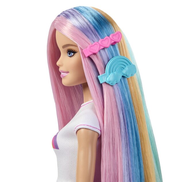 Mattel Barbie bambola capelli arcobaleno con styling scintillante