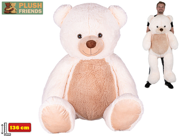Plush Friends medveď plyšový 136cm krémový