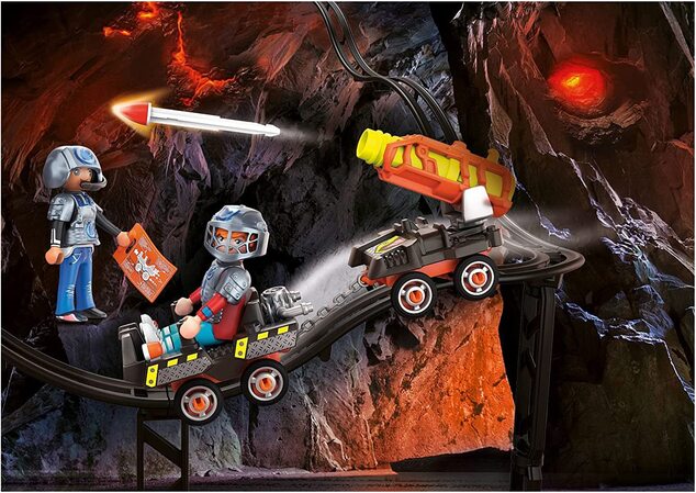 PLAYMOBIL Dino Rise 70929 Dino Mine Vozík s raketami
