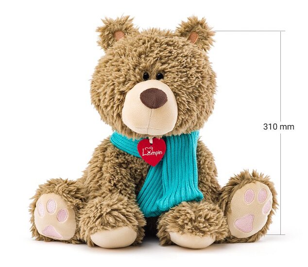 Lumpin Medveď Bariboo so šálom veľký, 30cm