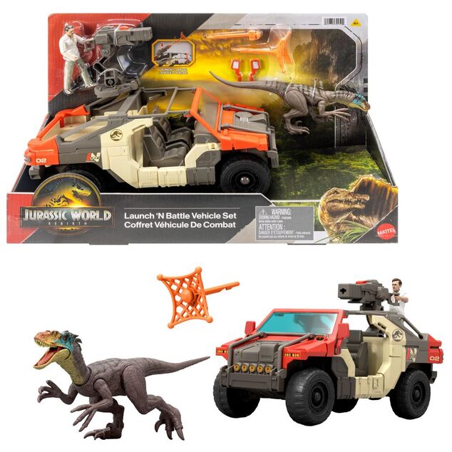 Jurassic World Super auto s vodičom a dinosaurom
