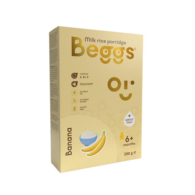 Beggs Mliečna ryžová kaša banánová (200 g)
