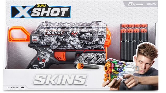 Zuru X-Shot Skins Flux Dart Blaster – Illustrate (8 šípok)