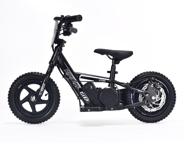 Detské elektrické odrážadlo RIRIBIKE RTX3 24V (12”), čierne, Lítiová batéria, 100W motor,