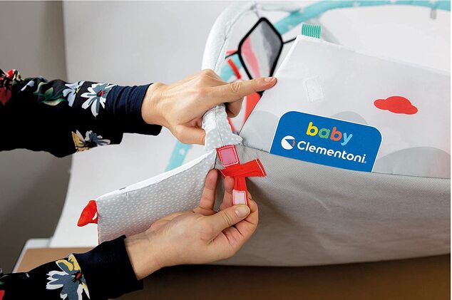Clementoni Clemmy baby - detská hracia deka s hrazdou čierno-biela