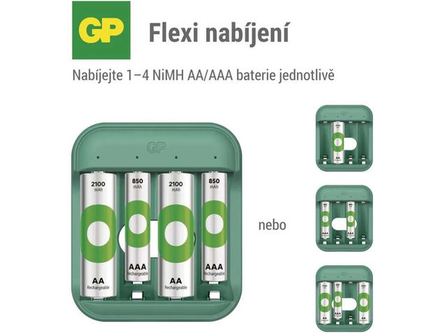 GP USB зарядно устройство ECO AA/AAA + 4xAA 2100mAh GP ReCyko