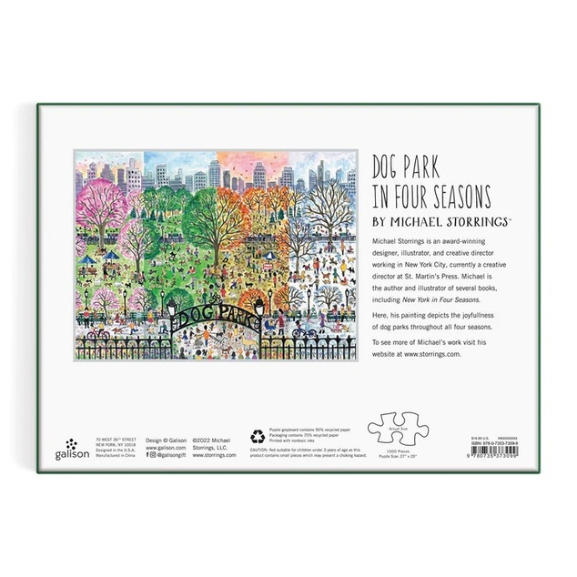 Galison Puzzle Psi park 4 godišnja doba 1000 dijelova